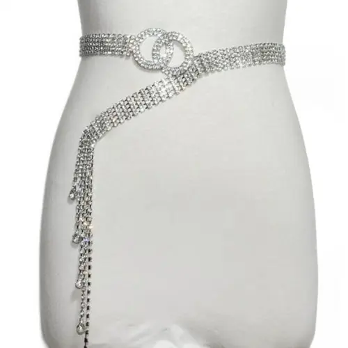 Cinto de strass luxo, cintura toda, dourado ou prata