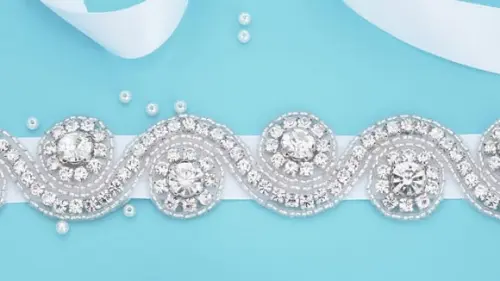 Cinto de strass ondas para vestido de noiva ou de festa