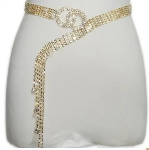 Cinto de strass luxo, cintura toda, dourado ou prata