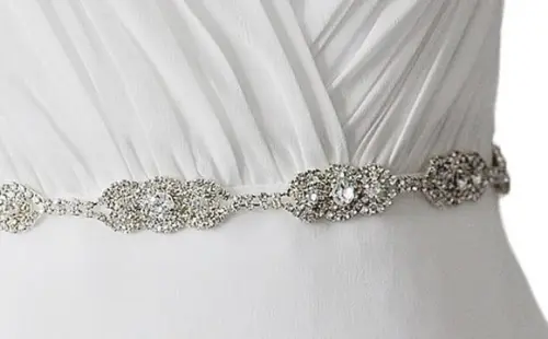 Cinto de Strass Prata Delicado p/ Vestido Festa e Noiva