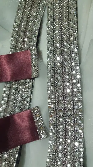 Cinto de Strass Prata Largo 5cm Várias Cores Fita