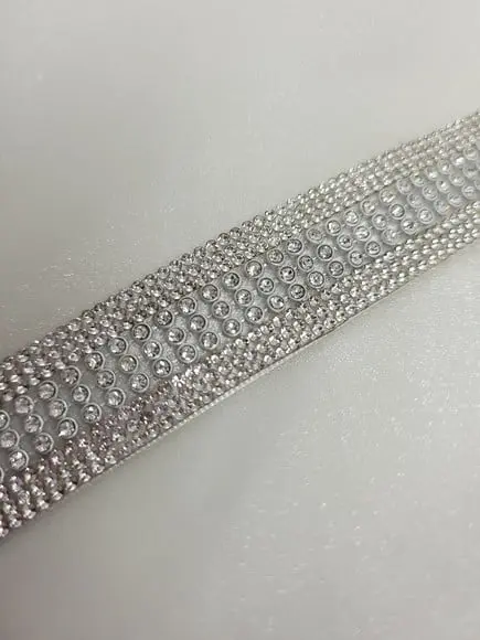 Cinto de Strass Prata Largo 5cm