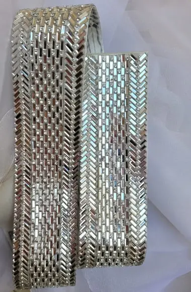 Cinto de Strass Prata Largura 5cm para Vestido de Festa
