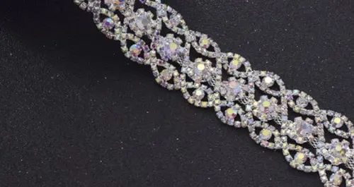 Cinto de strass prata Luxo para noivas