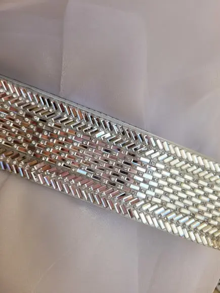 Cinto de Strass Prata Largura 5cm para Vestido de Festa