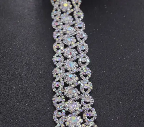 Cinto de strass prata Luxo para noivas