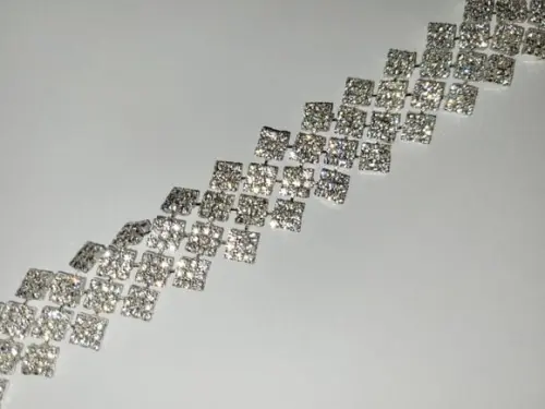 Cinto de Strass Prata Quadriculado