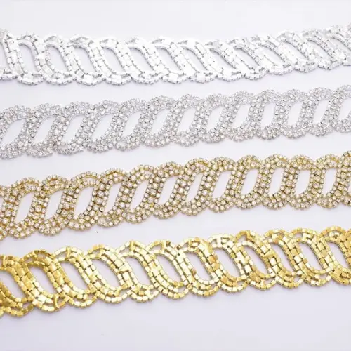 Cinto de Strass Prata ou Dourado Entrelace