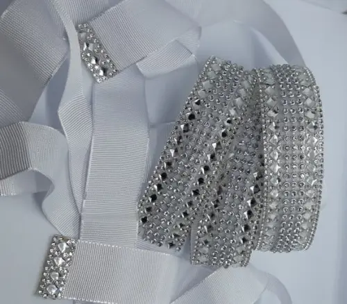 Cinto de strass prata sob medida 2,5 largura