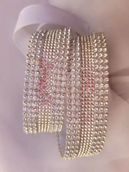 Cinto de Strass Prata Toda Cintura 3cm Largura