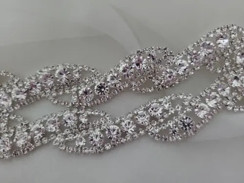 Cinto de Strass Prata Trançado