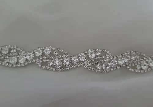Cinto de Strass Prata Trançado