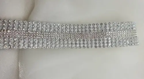 Cinto de Strass Prata Toda Cintura 3cm Largura