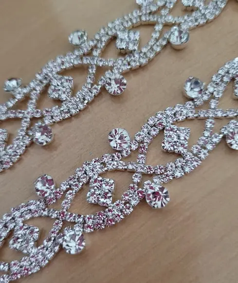 Cinto de Strass Renda de Prata