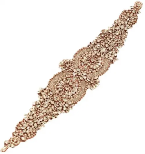 Cinto de Strass Rosé para Vestido de Noiva ou de Festa