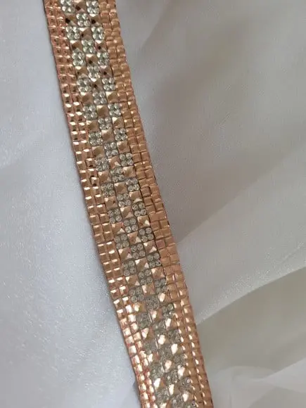 Cinto de strass rosé gold cintura toda