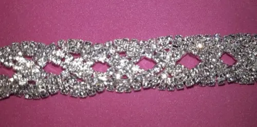 Cinto de Strass Trançado Prata