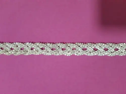 Cinto de Strass Trançado Prata