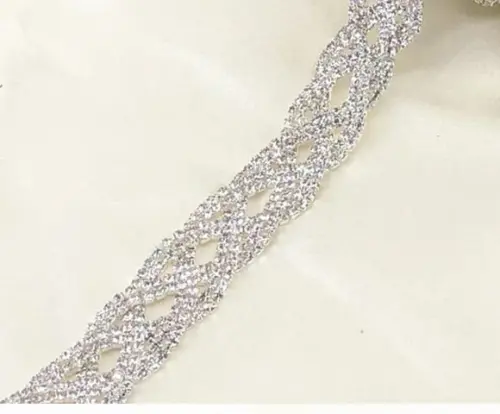 Cinto de Strass Trançado Prata