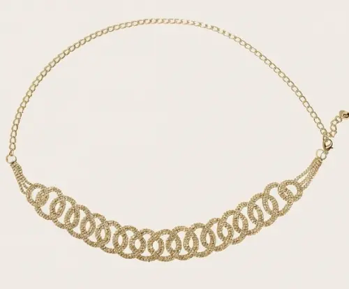 Cinto Dourado com Strass Entrelaces