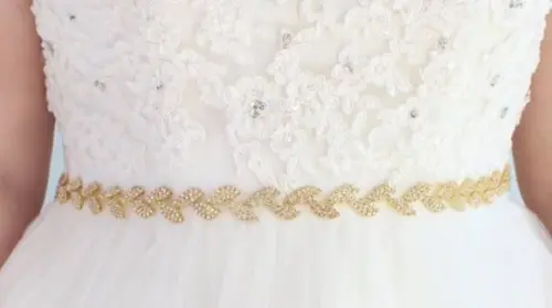Cinto Dourado Folhas de Strass