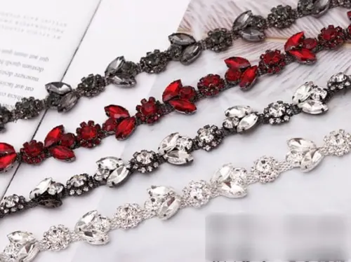 Cinto Flores de Strass Prata