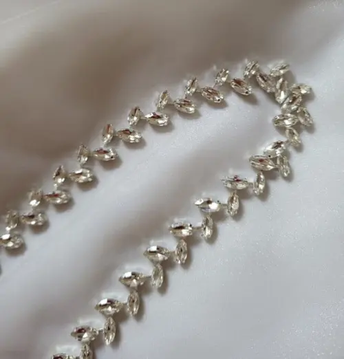 Cinto Folhas de Strass Prata Delicado