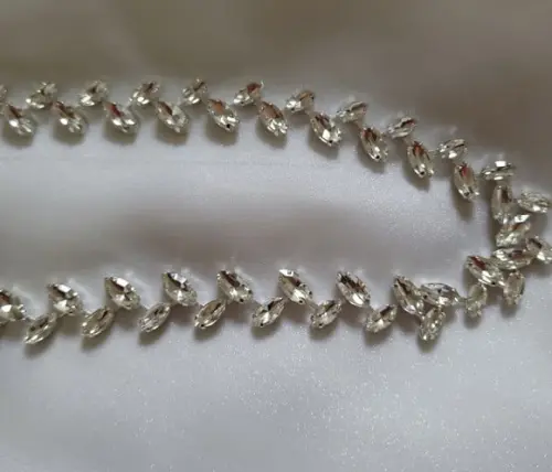 Cinto Folhas de Strass Prata Delicado
