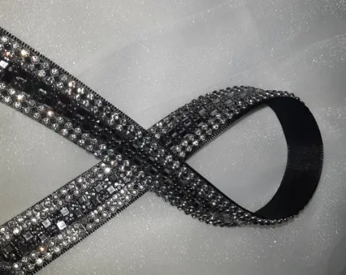 Cinto Grafite com Strass