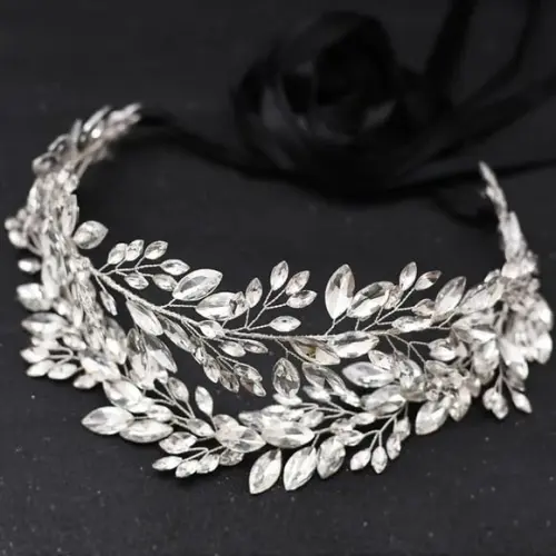 Cinto para Noiva Folhas de Strass Largo