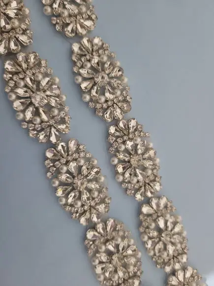 Cinto Prata com Strass e Pérolas