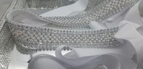 Cinto Prata com Strass e Mini Pérolas