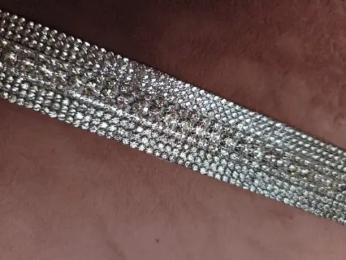Cinto Prata de Strass Delicado - 1,20m