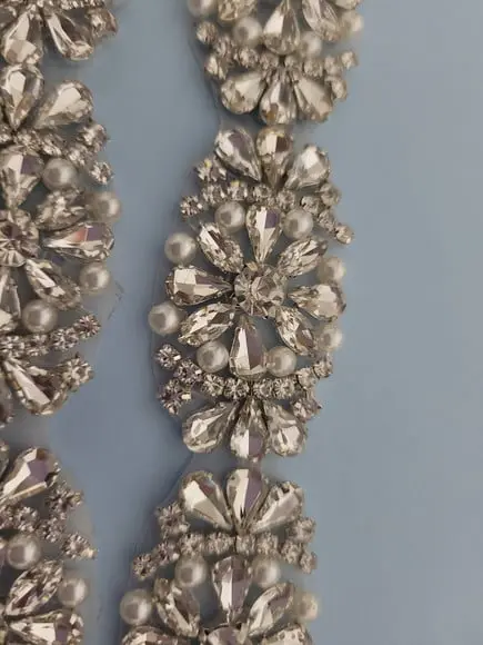Cinto Prata com Strass e Pérolas