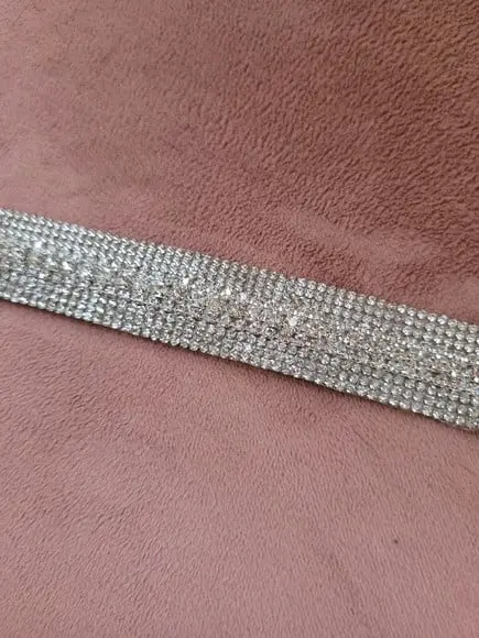 Cinto Prata de Strass Delicado - Várias Cores de Fita.
