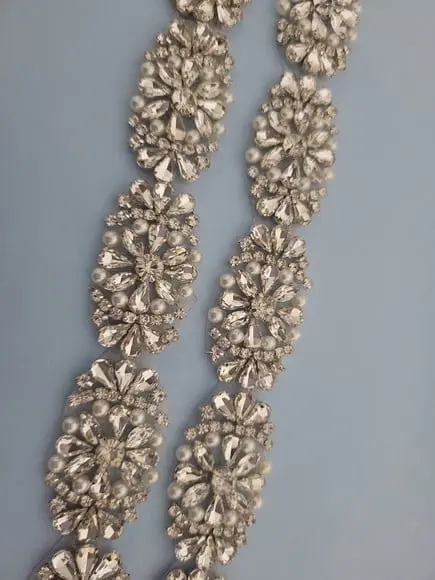 Cinto Prata com Strass e Pérolas