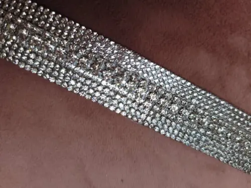 Cinto Prata de Strass Delicado - 1,20m