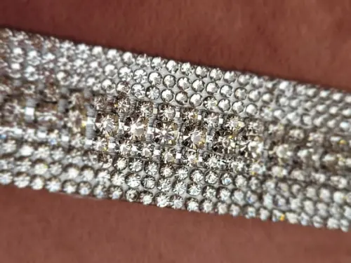Cinto Prata de Strass Delicado - Várias Cores de Fita.