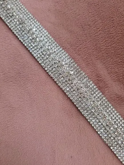Cinto Prata de Strass Delicado - Várias Cores de Fita.