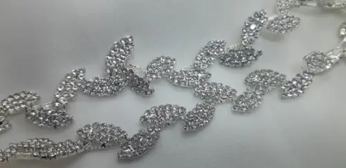 Cinto Prata de Strass Folhas