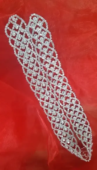 Cinto prata rendado de strass