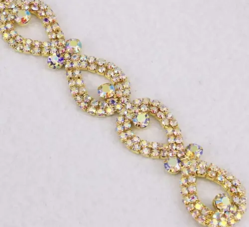 Cinto Renda De Laços Em Strass Ab Dourado Ou Prata