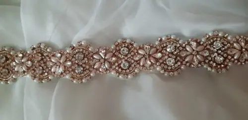 Cinto Rosé de Strass e Pérolas