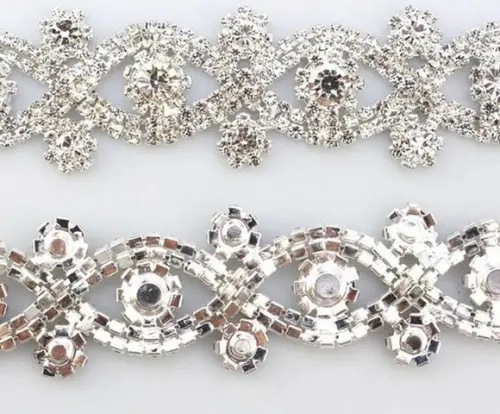 Cinto Renda de Strass Prata - Aplique 60cm
