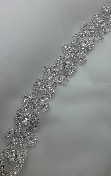 Cinto Renda de Strass Prata - Aplique 60cm