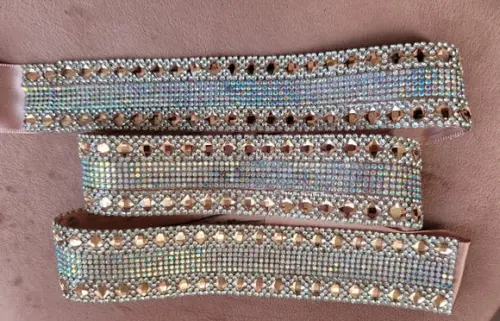 Cinto Rosé Gold com Strass Ab 3cm
