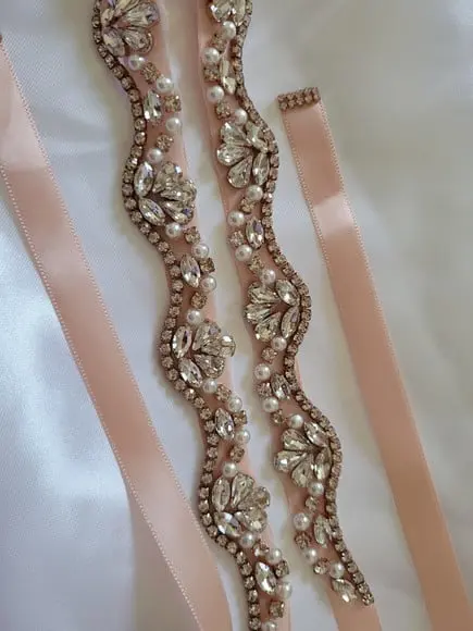 Cinto Rose Gold com Pedras e Pérolas
