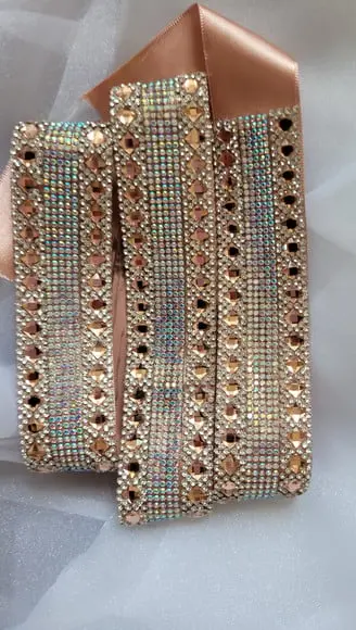 Cinto Rosé Gold com Strass Ab Largo 5cm