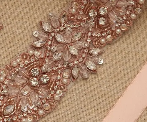 Cinto Rosé Gold para Vestido de Noiva ou de Festa