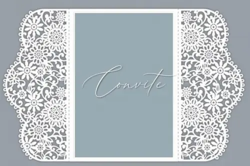 Convite para Casamento Renda de Flores